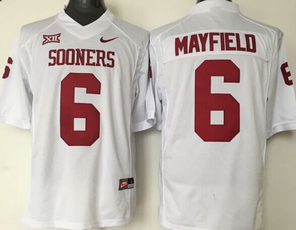 NCAA Youth Oklahoma Sooners White #6 jerseys->youth ncaa jersey->Youth Jersey